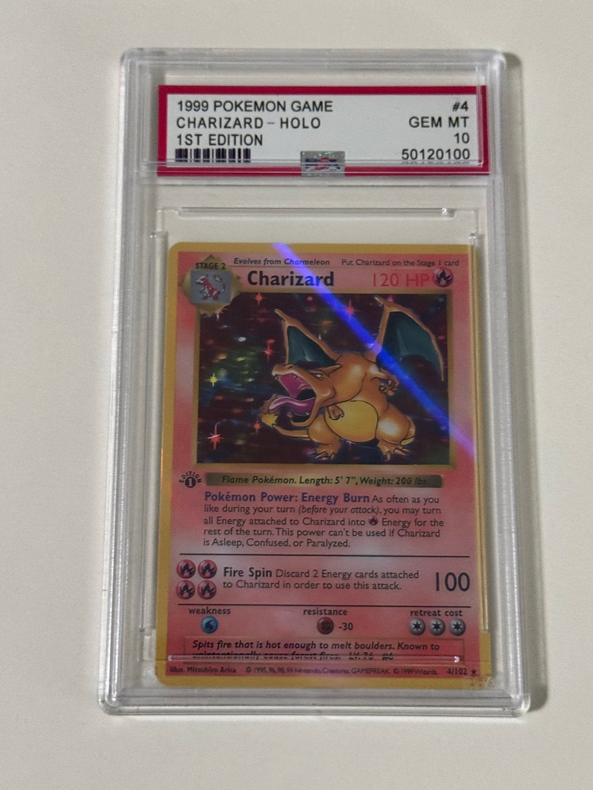 1999 Pokémon Game Charizard PSA 10 PROXY, Verzenden, Zo goed als nieuw, Losse kaart, Foil