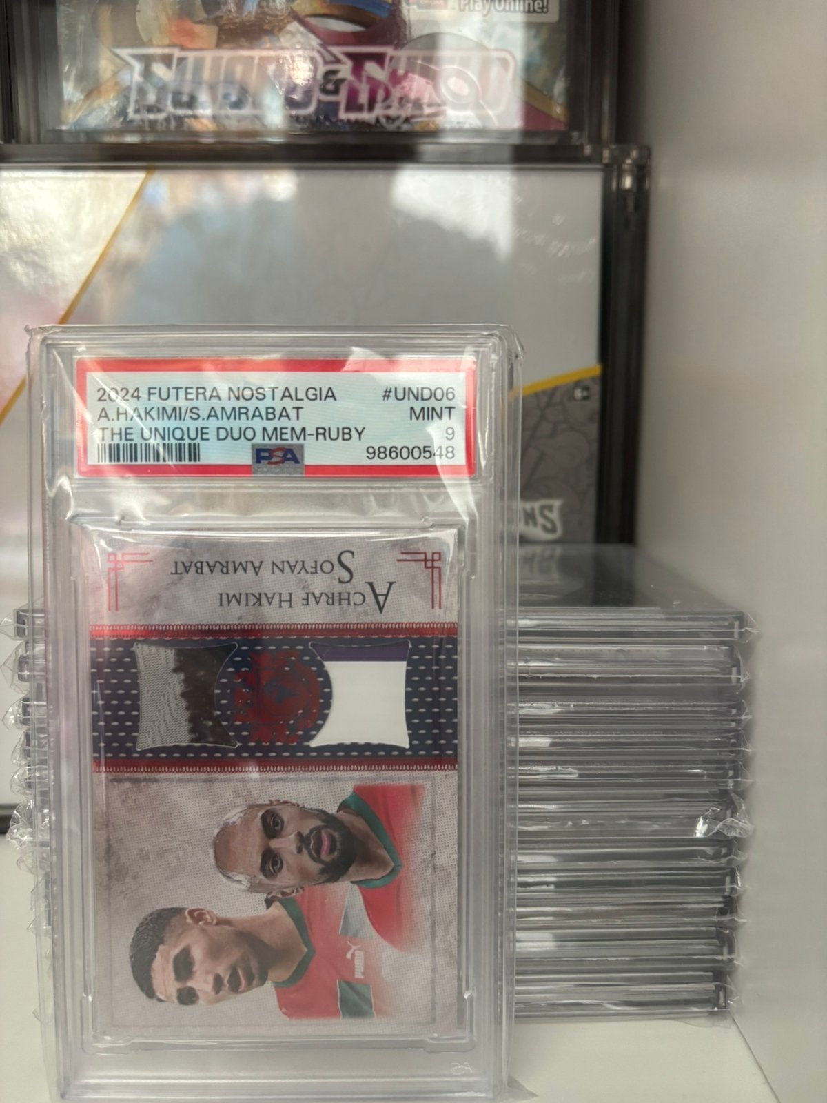 Futera Nostalgia Hakimi / Amrabat PSA 9, Ophalen of Verzenden, Nieuw, Buitenlandse clubs, Spelerskaart
