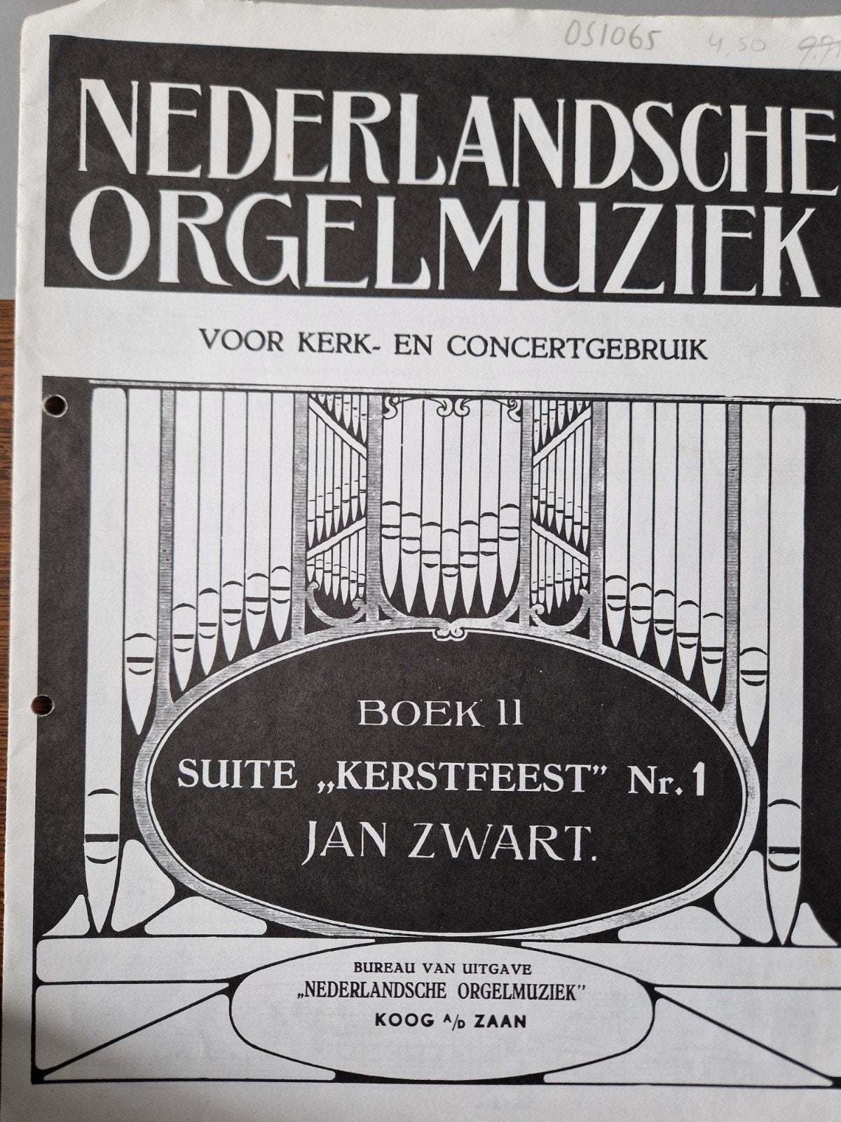 Nederlandse Orgelmuziek - Suite "Kerstfeest" Nr. 1 Jan Zwart, Muziek en Instrumenten, Ophalen of Verzenden