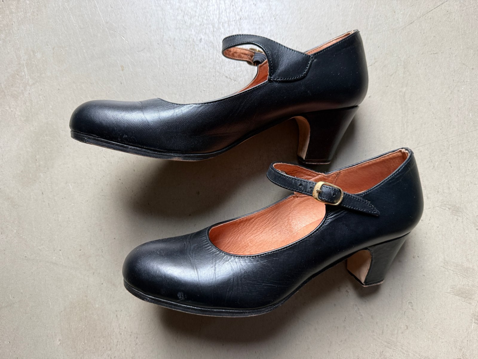 Zwarte leren Flamencoschoenen met hak - Maat 40, Kleding | Dames, Ophalen, Gedragen, Zwart, Dansschoenen