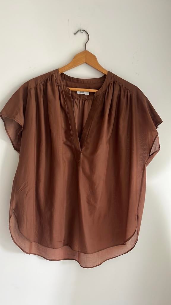 Closed blouse, Bruin, Verzenden, Zonder mouw, Maat 34 (XS) of kleiner