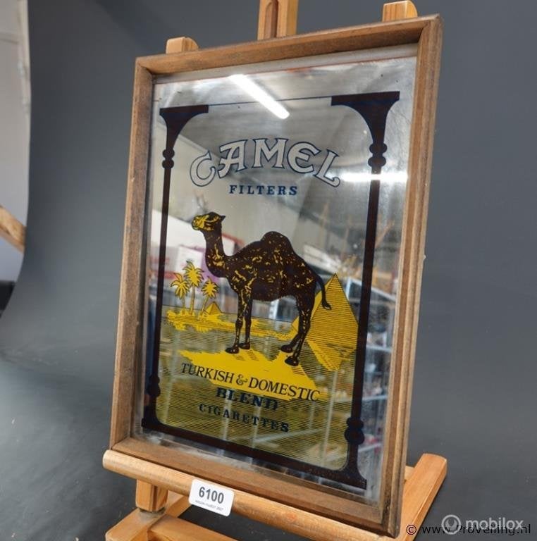 Online Veiling: Vintage Camel sigarettenreclamespiegel me...