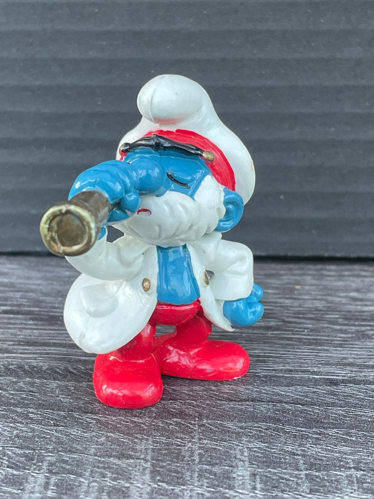 Smurf kapitein - Vintage Smurfen figuurtje, Verzamelen, Smurfen, Ophalen of Verzenden, Gebruikt, Overige Smurfen, Poppetje, Figuurtje of Knuffel