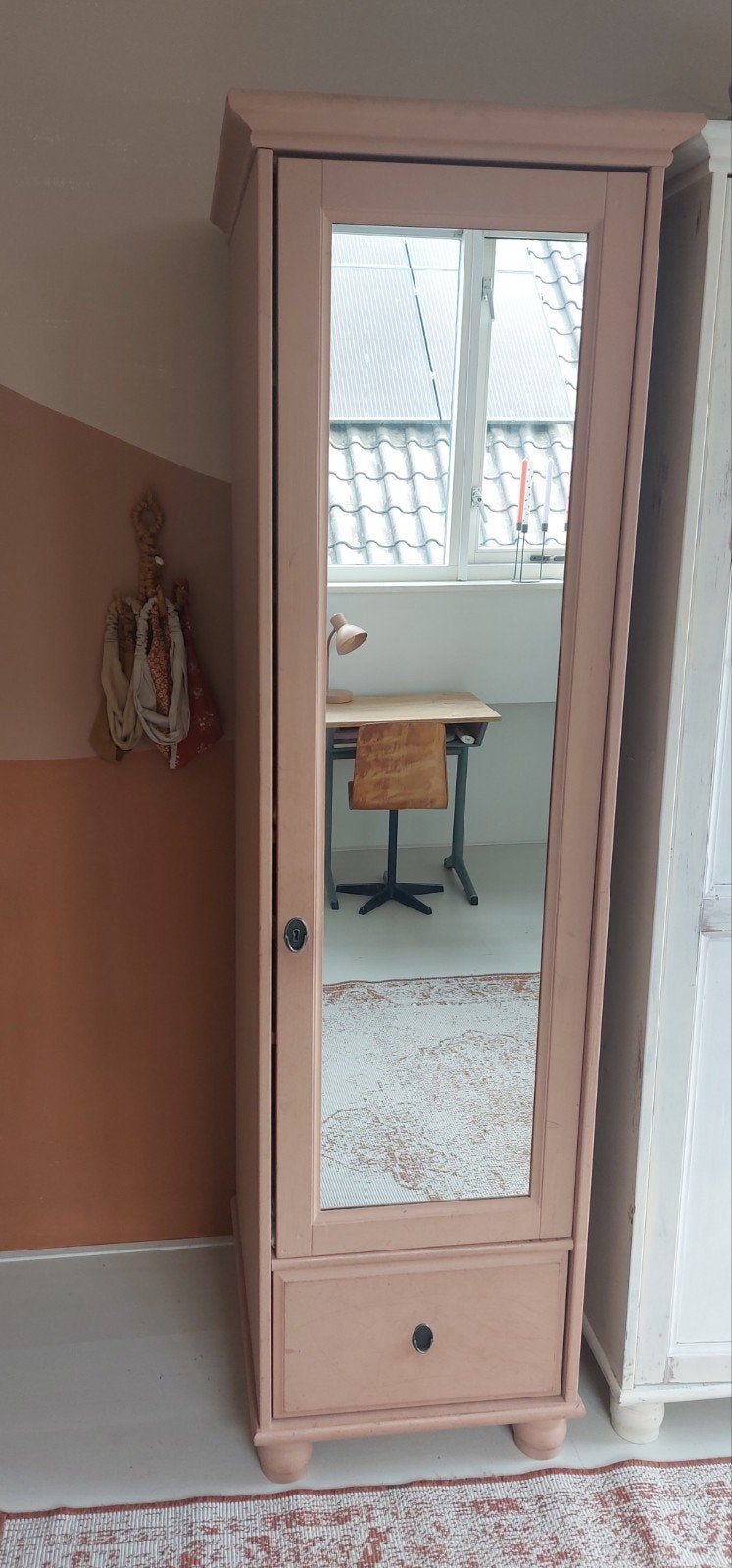 Leksvik Ikea kast met spiegeldeur en lade, Ophalen, Gebruikt, 50 tot 100 cm, 150 tot 200 cm