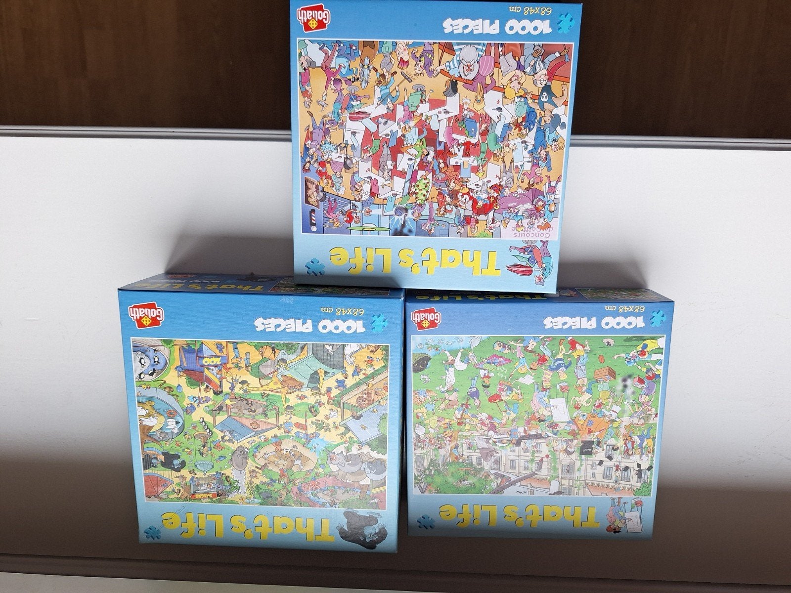 3x Goliath That's Life Legpuzzel 1000 Stukjes, Ophalen of Verzenden, 500 t/m 1500 stukjes, Zo goed als nieuw, Legpuzzel