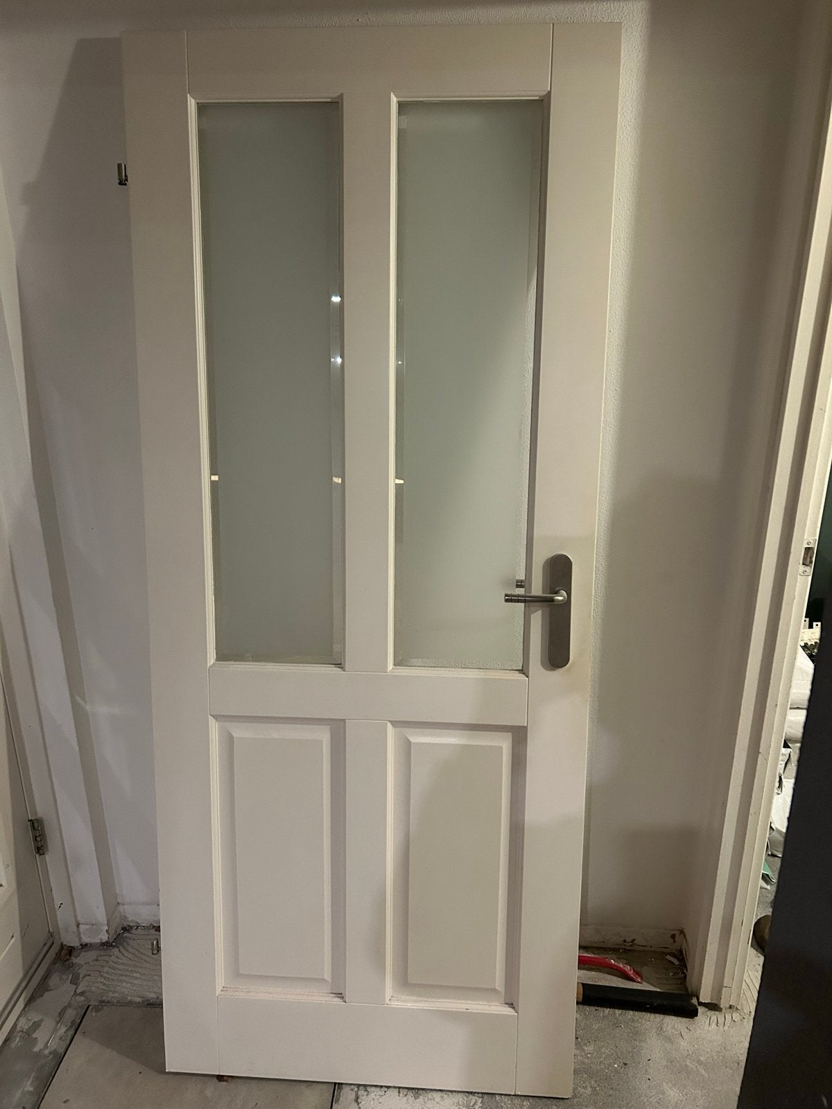 Opdekdeur met glas 830 x 2015, Gebruikt, 80 tot 100 cm, Binnendeur, Ophalen of Verzenden