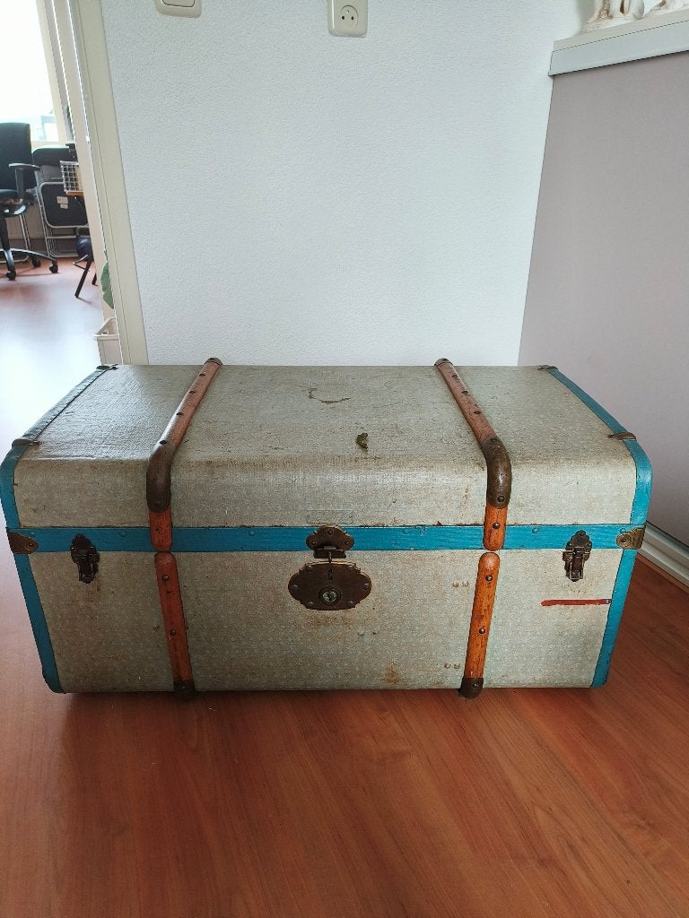 Vintage Koffer / Reiskist - Authentiek en Decoratief, Sieraden, Tassen en Uiterlijk, Ophalen, Overige materialen, Gebruikt, 45 tot 55 cm