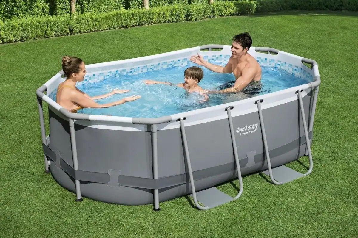 Bestway power steel ovaal zwembad, Tuin en Terras, Zwembaden, 200 tot 300 cm, Ophalen of Verzenden, Zo goed als nieuw, Opzetzwembad