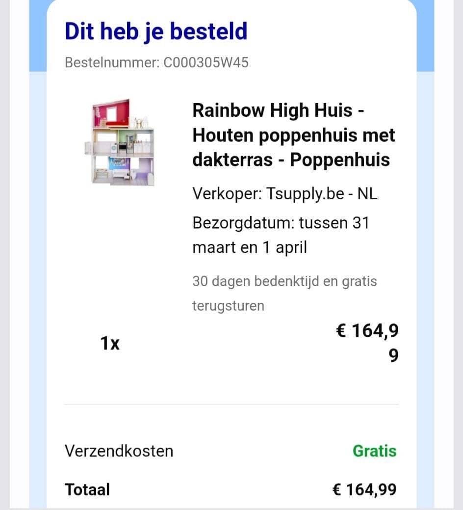 Rainbow High Huis - Houten poppenhuis met dakterras, Ophalen of Verzenden, Nieuw, Poppenhuis