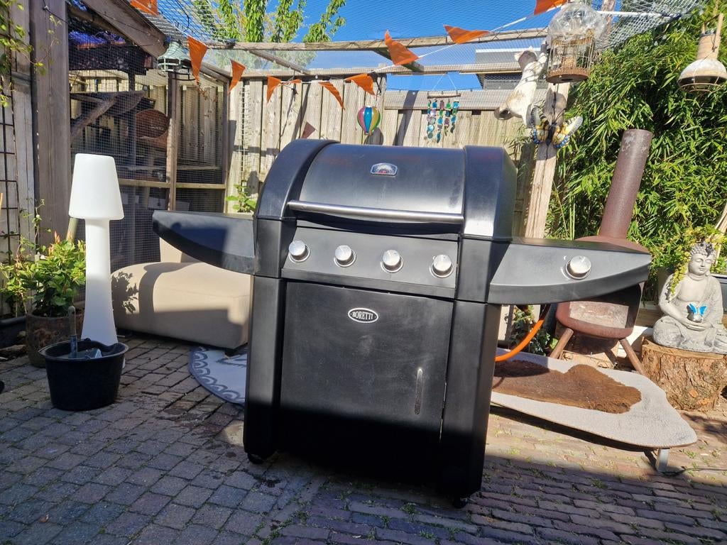 Gebruikte Boretti gasbarbecue met 4 branders en 1 wokbrander, Ophalen, Gebruikt, Boretti