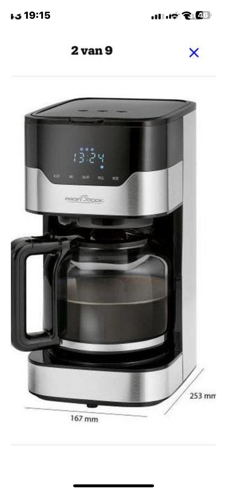 Profi Cook koffiezetapparaat met glazen kan, -, -, 10 kopjes of meer, Koffiemachine