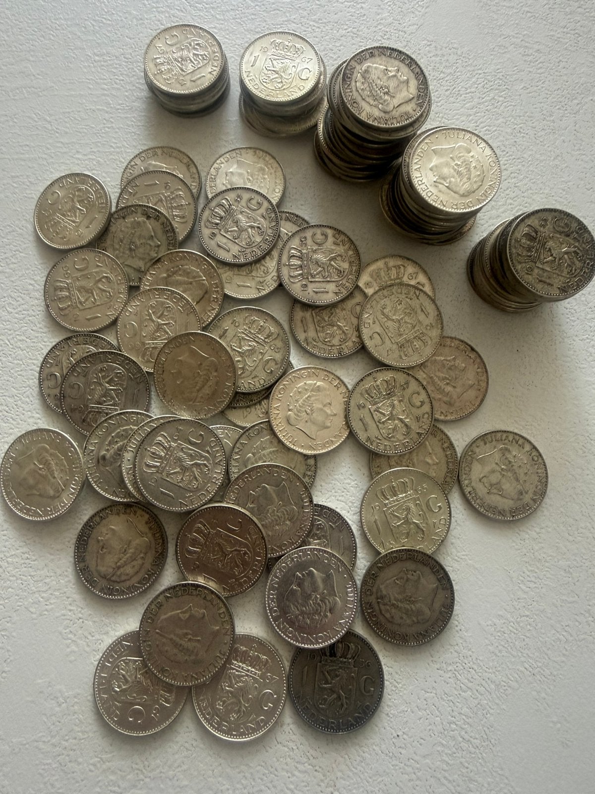 100 zilveren Nederlandse guldens, Postzegels en Munten, Ophalen of Verzenden, Zilver