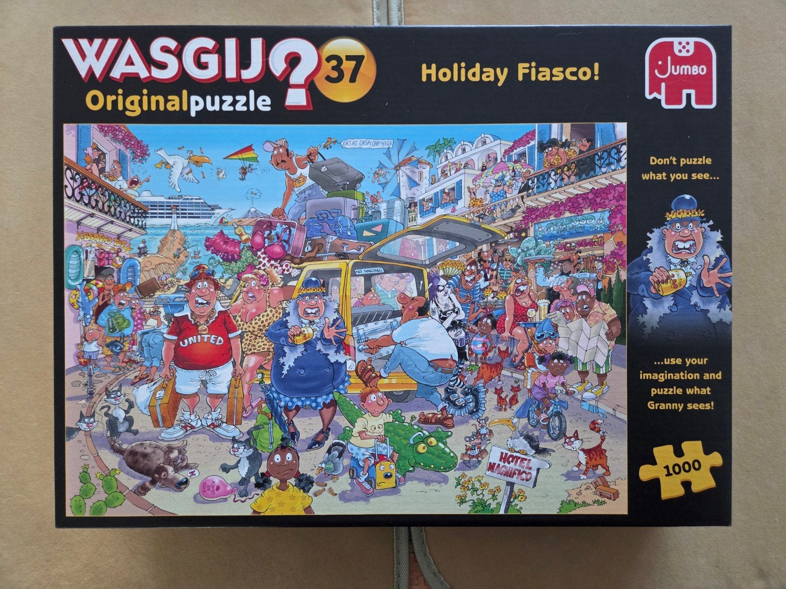 Wasgij Original Puzzel 37
Holiday Fiasco
1000, Ophalen of Verzenden, 500 t/m 1500 stukjes, Zo goed als nieuw, Legpuzzel