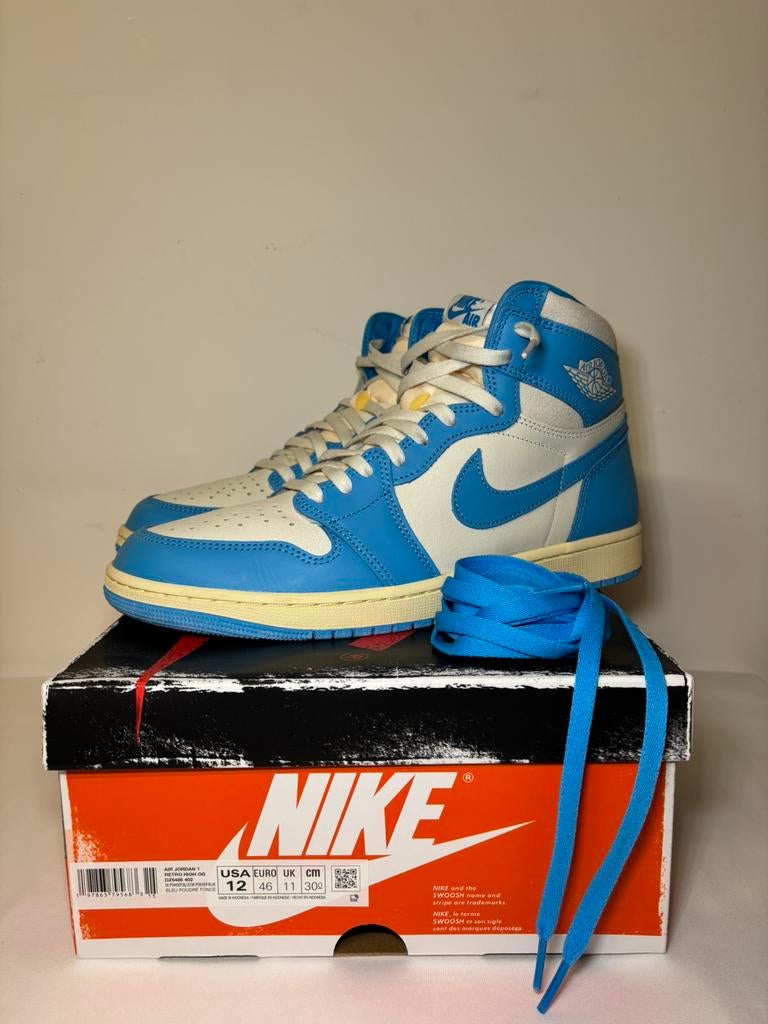 Nike Air Jordan 1 Retro High OG "UNC, Ophalen of Verzenden, Zo goed als nieuw, Blauw
