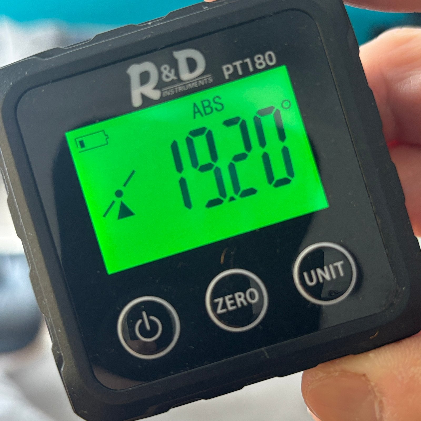 R&D PT180 digitale hoekmeter, magnetisch - werkt goed, Ophalen of Verzenden, Zo goed als nieuw
