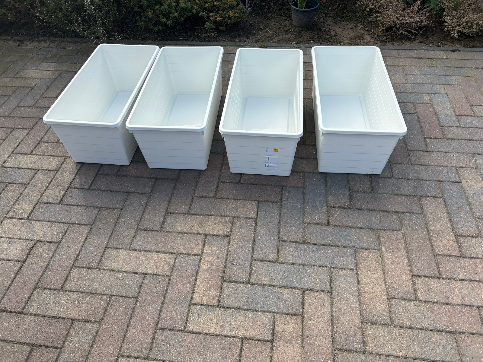 4x IKEA SOCKERBIT Opbergbakken met deksel, wit 38x76x30 cm, Kunststof, 50 tot 100 cm, Ophalen of Verzenden, 5 – 50