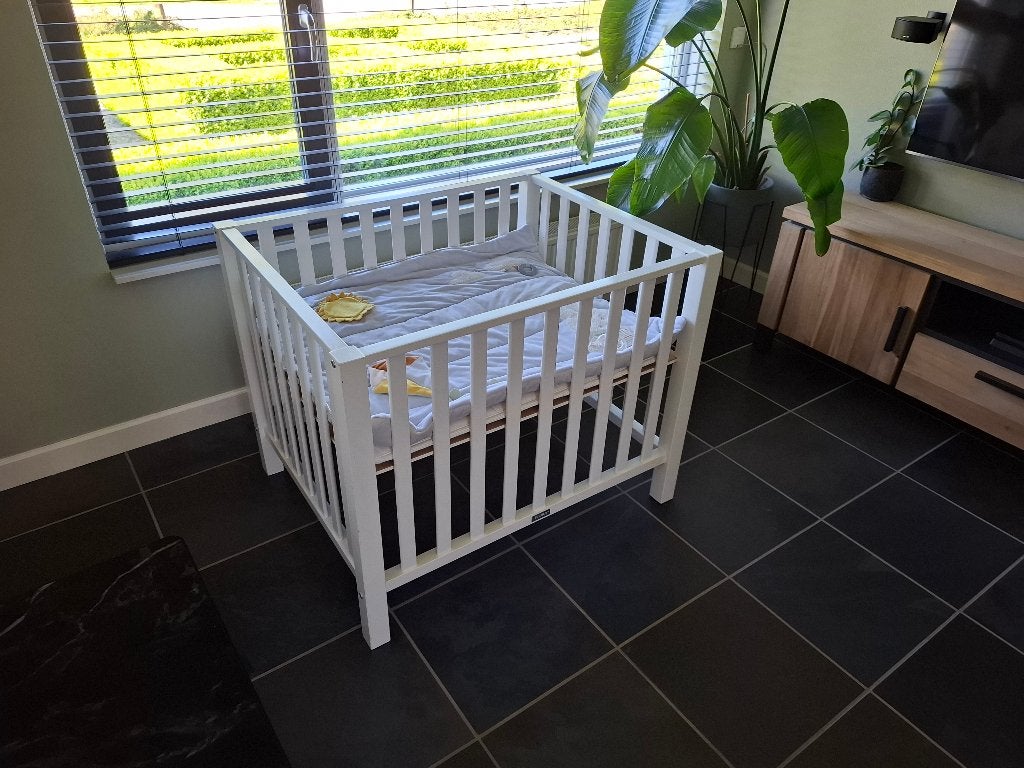 Bopita box wit + matras + Nijntje boxkleed, Ophalen, Gebruikt, Rechthoekig, Boxkleed