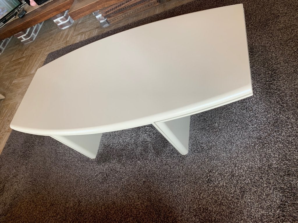 Salontafel met 2 bijzettafels, beige creme, Leolux, Huis en Inrichting, Tafels | Salontafels, Ophalen, Overige materialen, Gebruikt