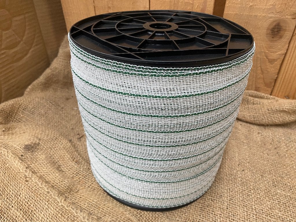 SCHRIKLINT 40mm haspels a 200mtr/wit-groen