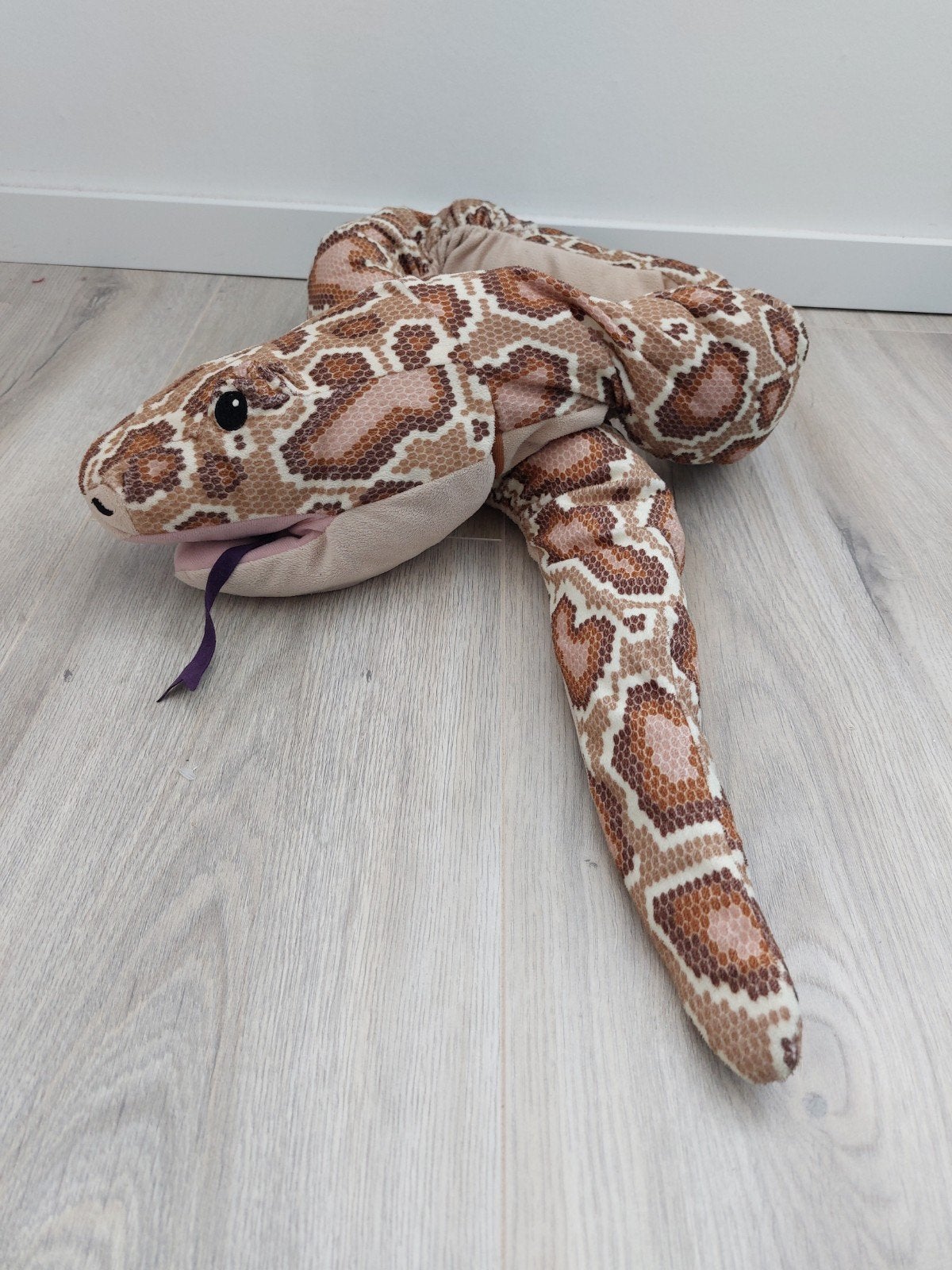 Knuffel handpop Ikea python slang djungelskog L1464, Ophalen of Verzenden, Zo goed als nieuw