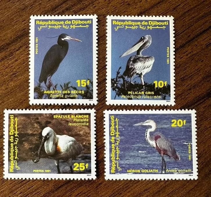 Djibouti 1991 Vogels Postfris  - Aigrette, Pelikaan, Ophalen of Verzenden, Overige landen, Postfris