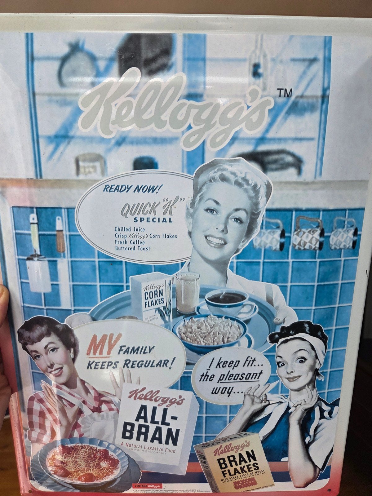 DecoratieKellogg’s Retro Metalen Reclamebord – Jaren 50 Sti, Ophalen of Verzenden, Reclamebord