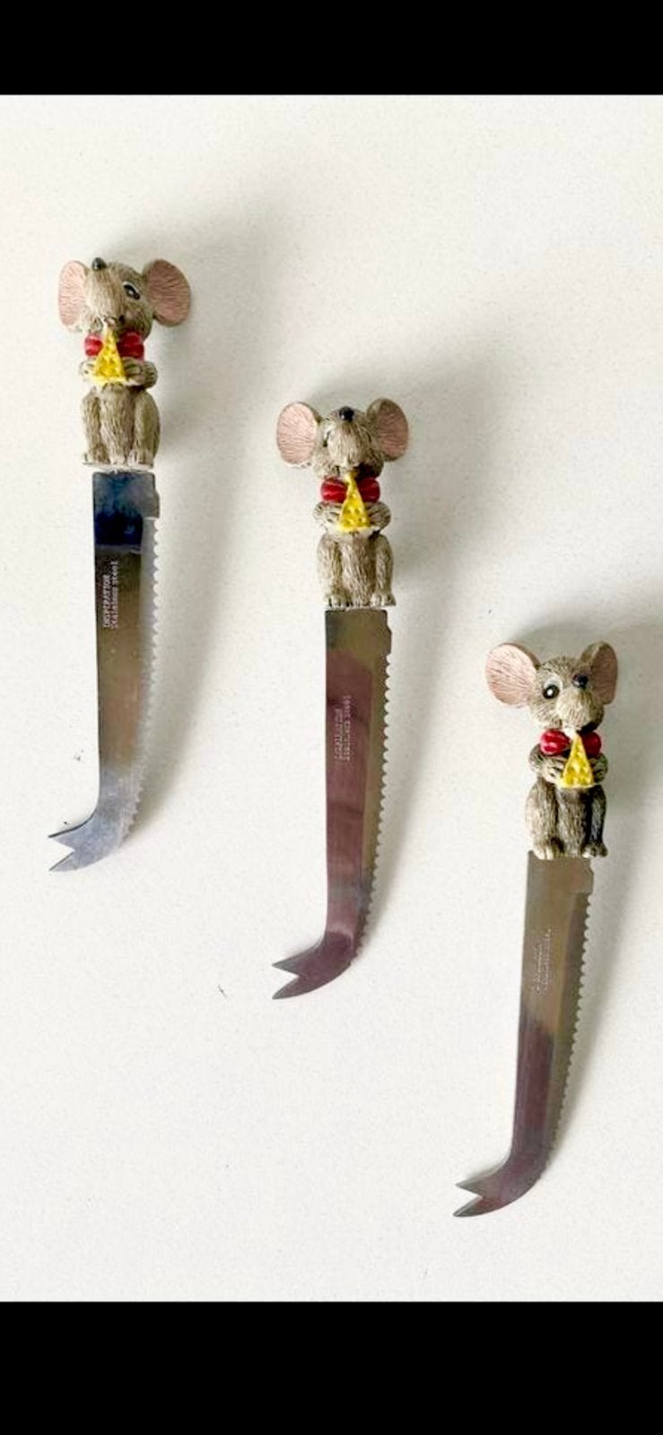 3-delige set: SAGAFORM KAASMESSEN ‘MOUSE’ + gratis VORKJE, Bestekset, Nieuw, Ophalen of Verzenden, Rvs of Chroom
