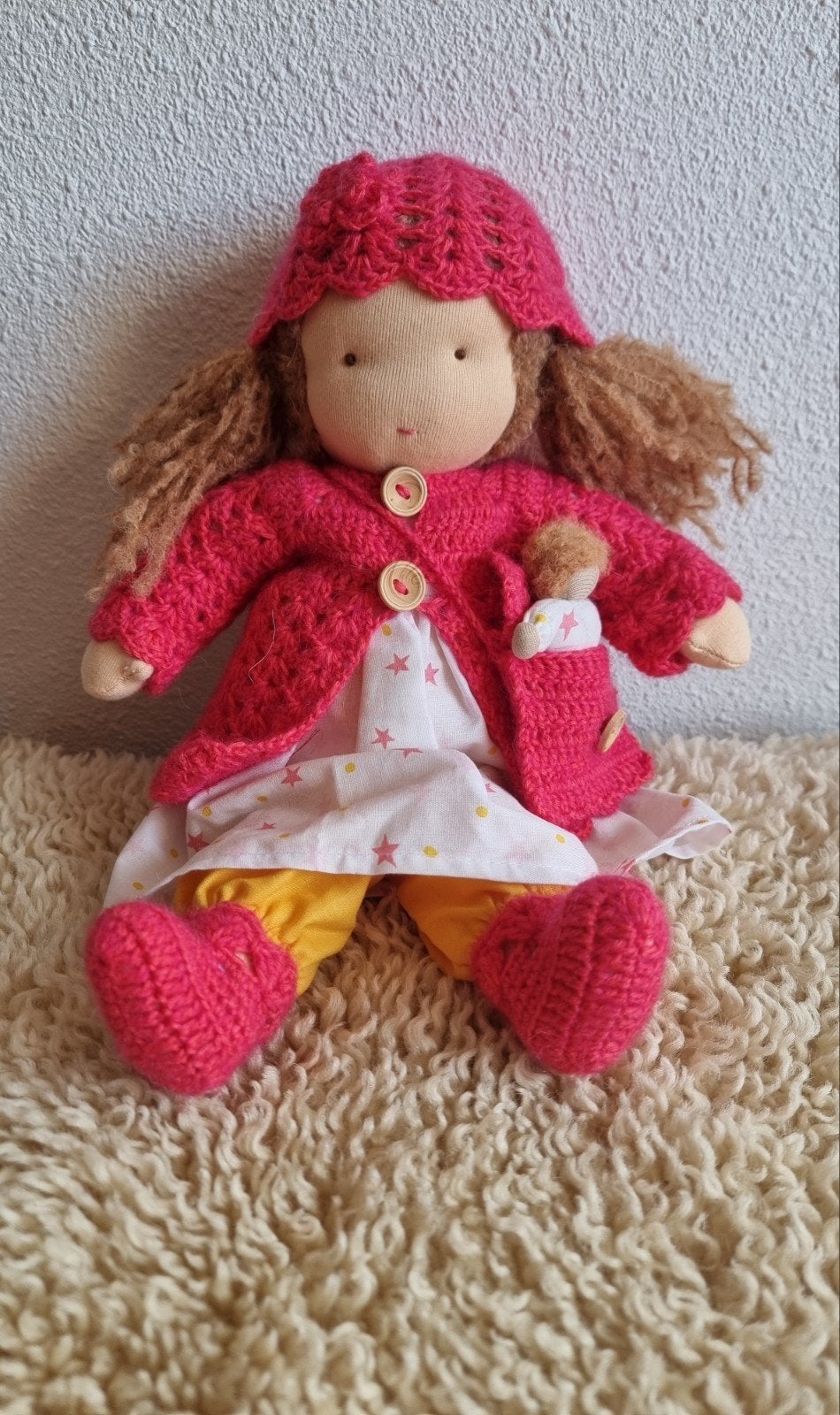 Zonnekindpop, lijs van natuurlijke materialen., Kinderen en Baby's, Speelgoed | Poppen, Ophalen of Verzenden, Nieuw, Overige typen