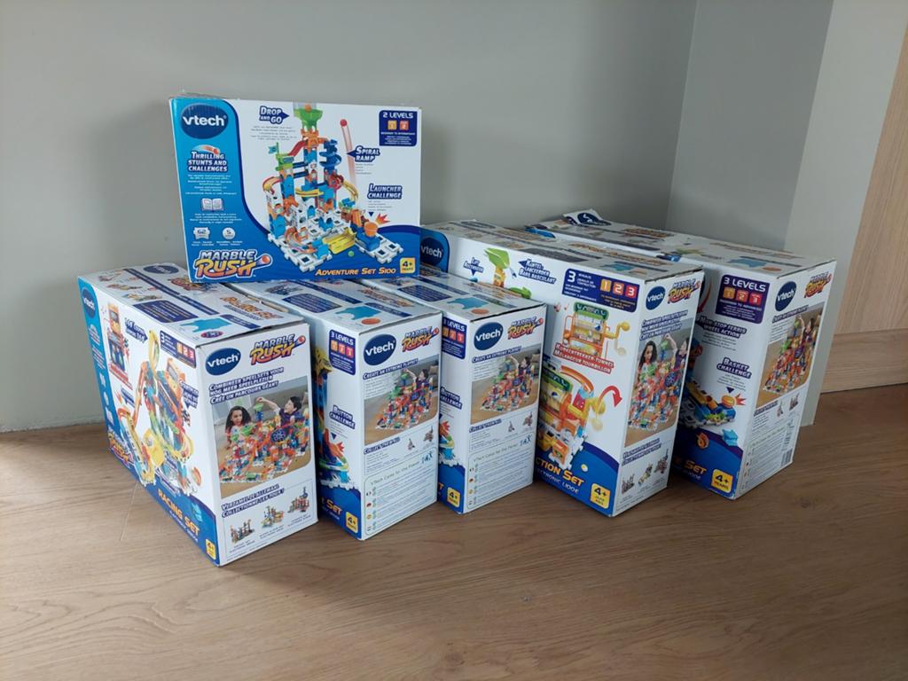 Grote set V-Tech Marble Rush knikkerbaan (6 pakketten), Ophalen of Verzenden, Zo goed als nieuw, 4 tot 6 jaar