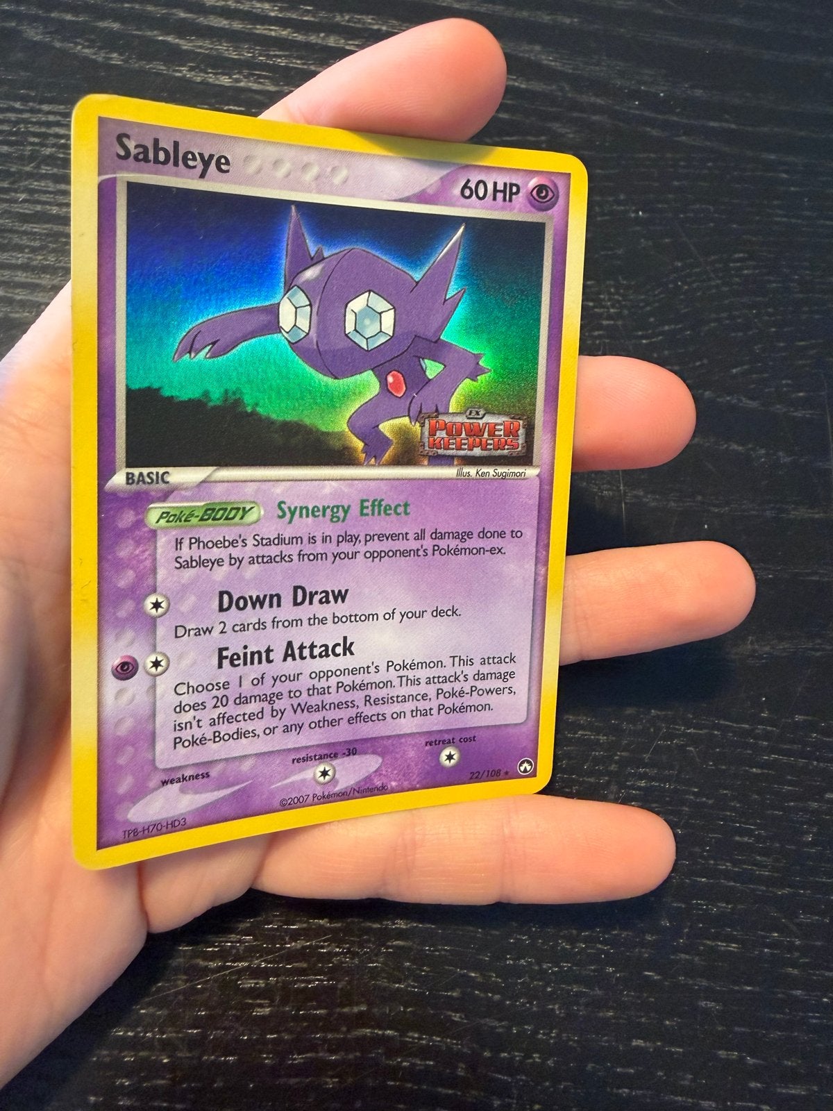 Vintage Pokémon Kaart - Sableye Holo (Power Keepers), Ophalen of Verzenden, Gebruikt, Losse kaart, Foil