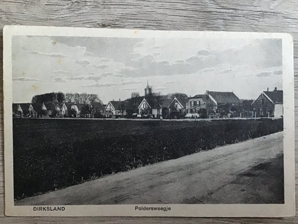 Oude ansichtkaart Dirksland Poldersweegje ca 1925-30, Ophalen of Verzenden, 1920 tot 1940, Gelopen, Zuid-Holland