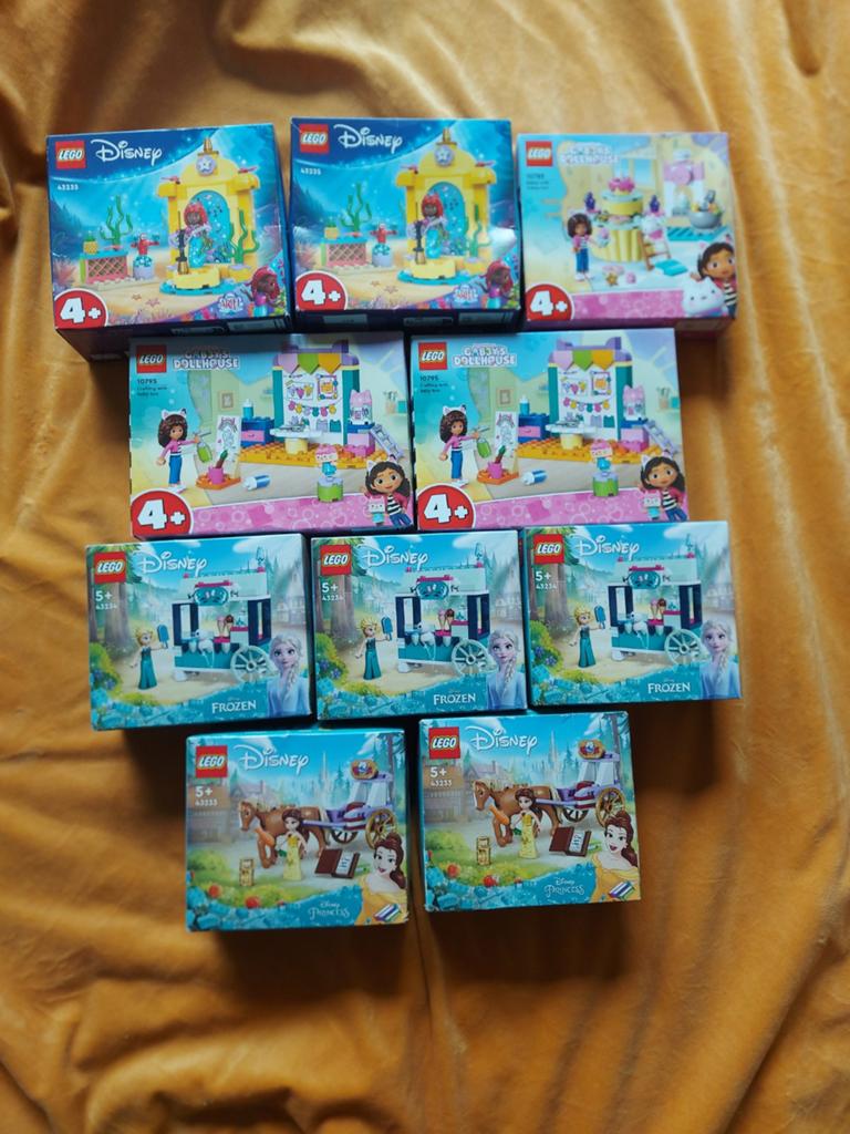 10 doosjes lego nieuw  disney en gabby's dollhouse, Ophalen of Verzenden, Nieuw, Lego