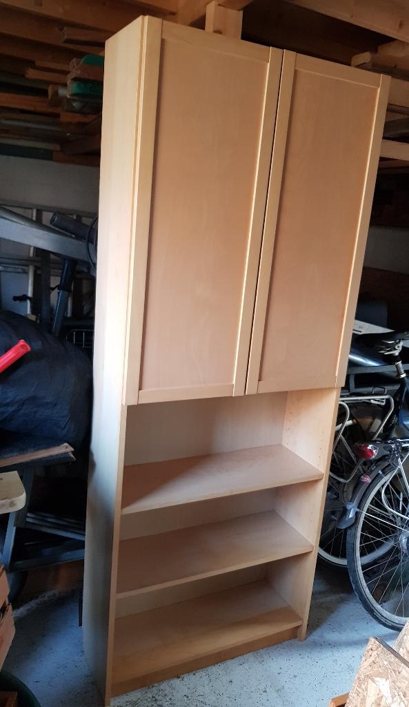 Billy kast met deurtjes 202 x 80 x 28 cm boekenkast zgan, Ophalen, 200 cm of meer, 50 tot 100 cm, Zo goed als nieuw