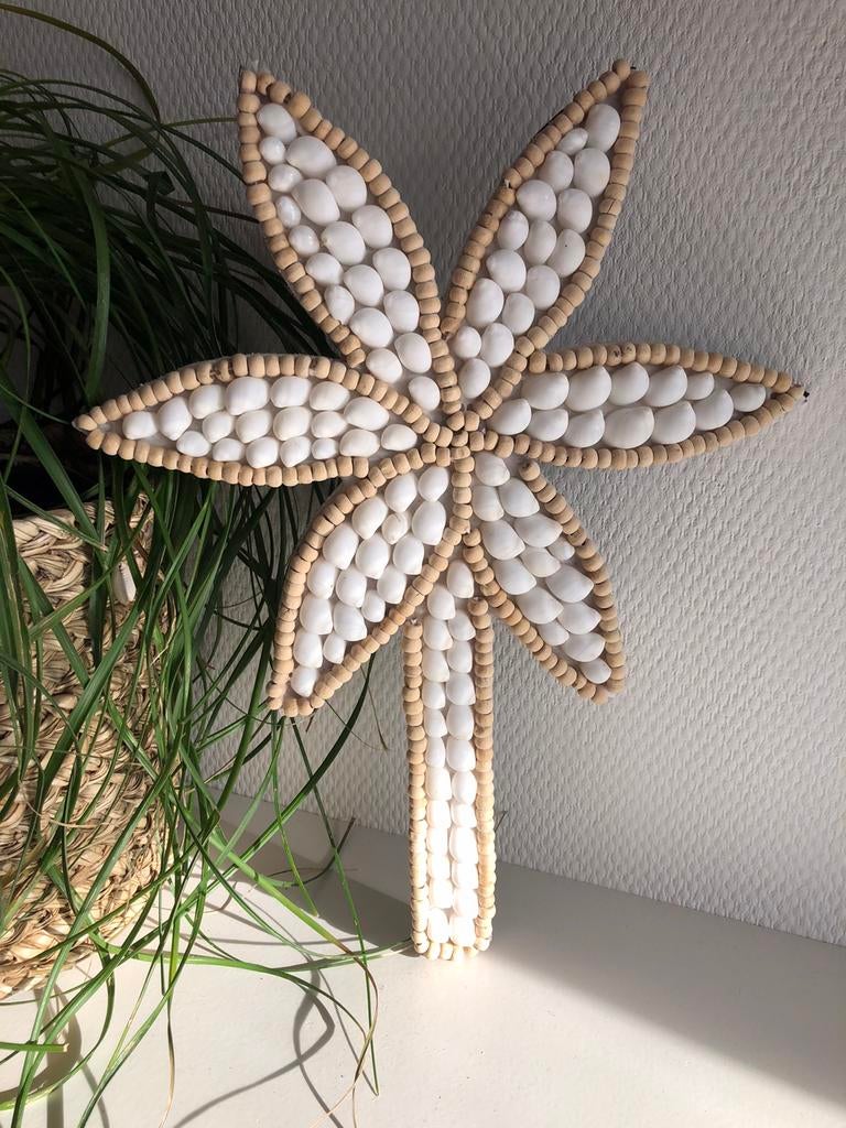 Mooie wandhanger palmboom schelpen nieuw, Beige, Verzenden, Nieuw, Natuurlijk materiaal