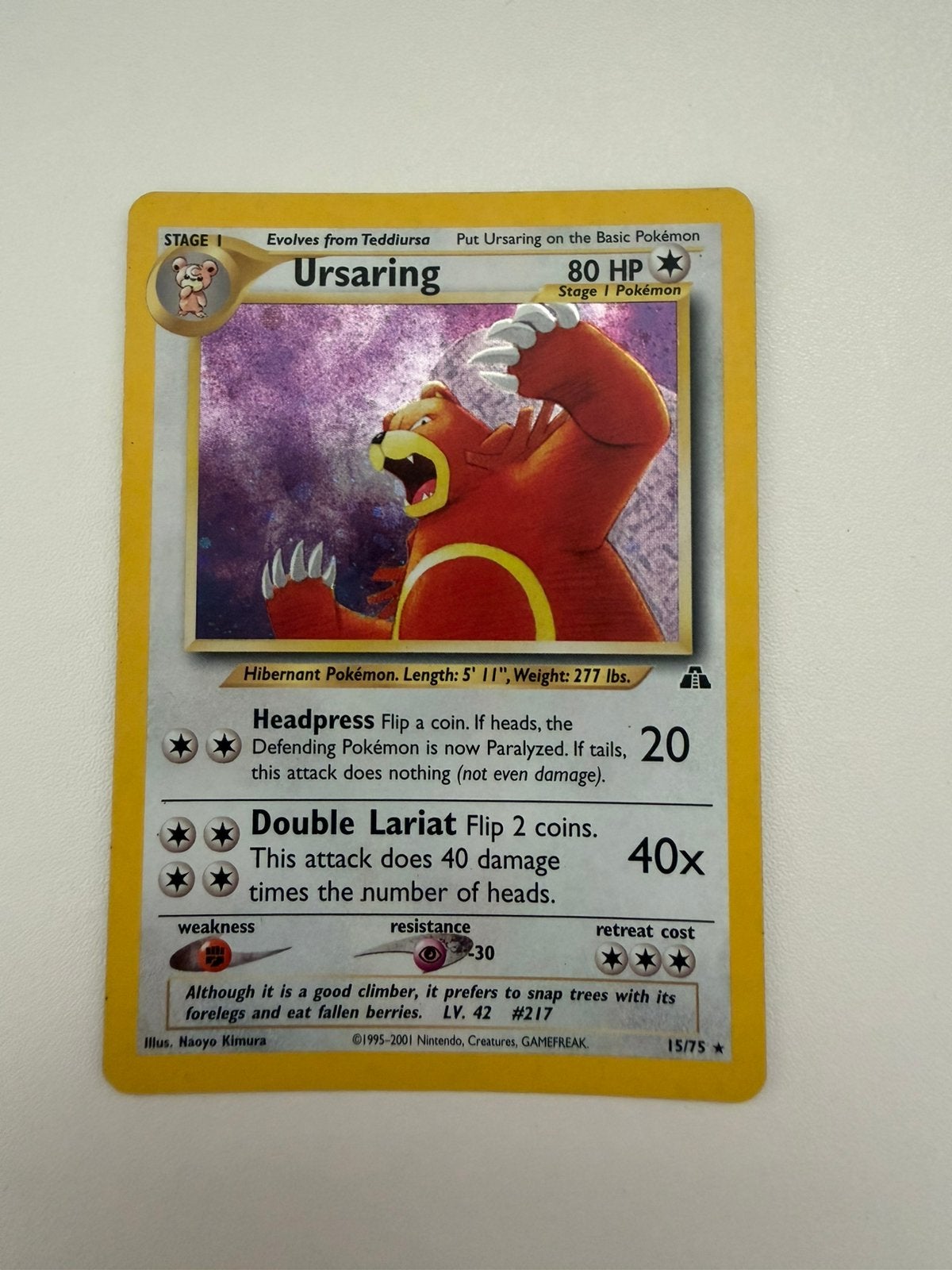 Ursaring Neo Discovery [Holo] Pokémon kaart, Ophalen, Zo goed als nieuw