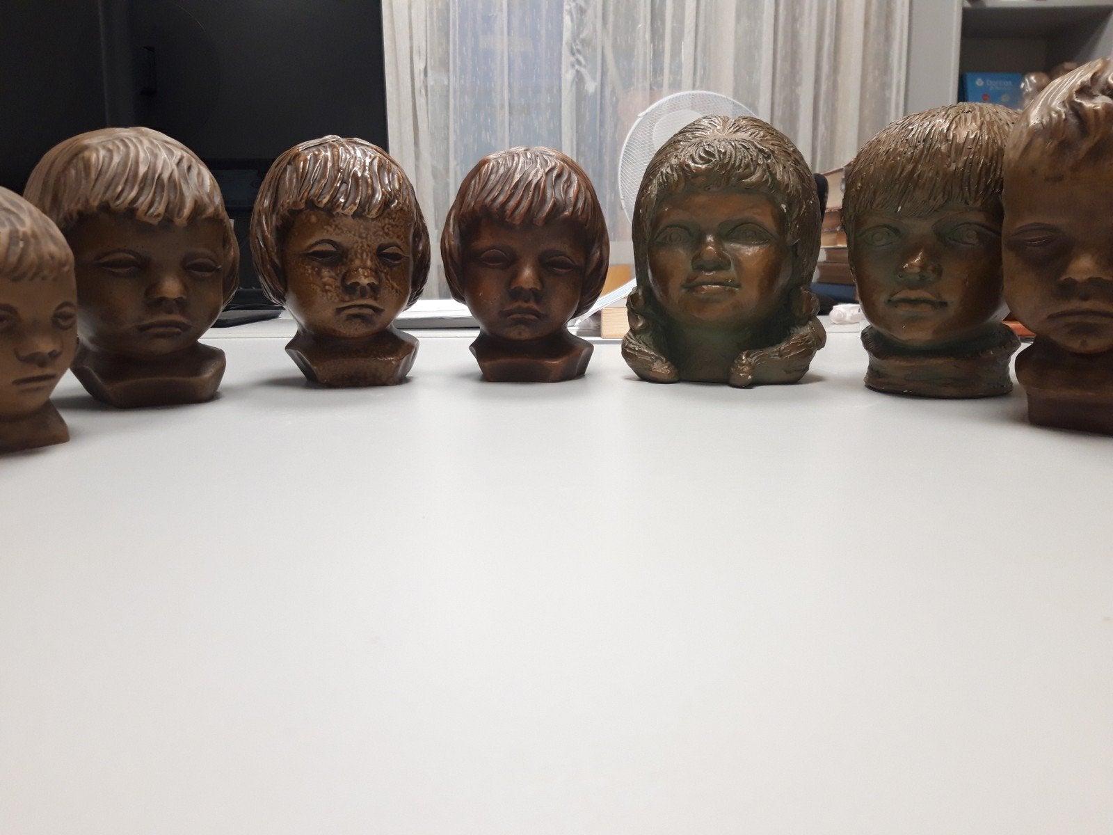 7 Buste Kinderkopjes - Decoratieve Beelden, Ophalen of Verzenden