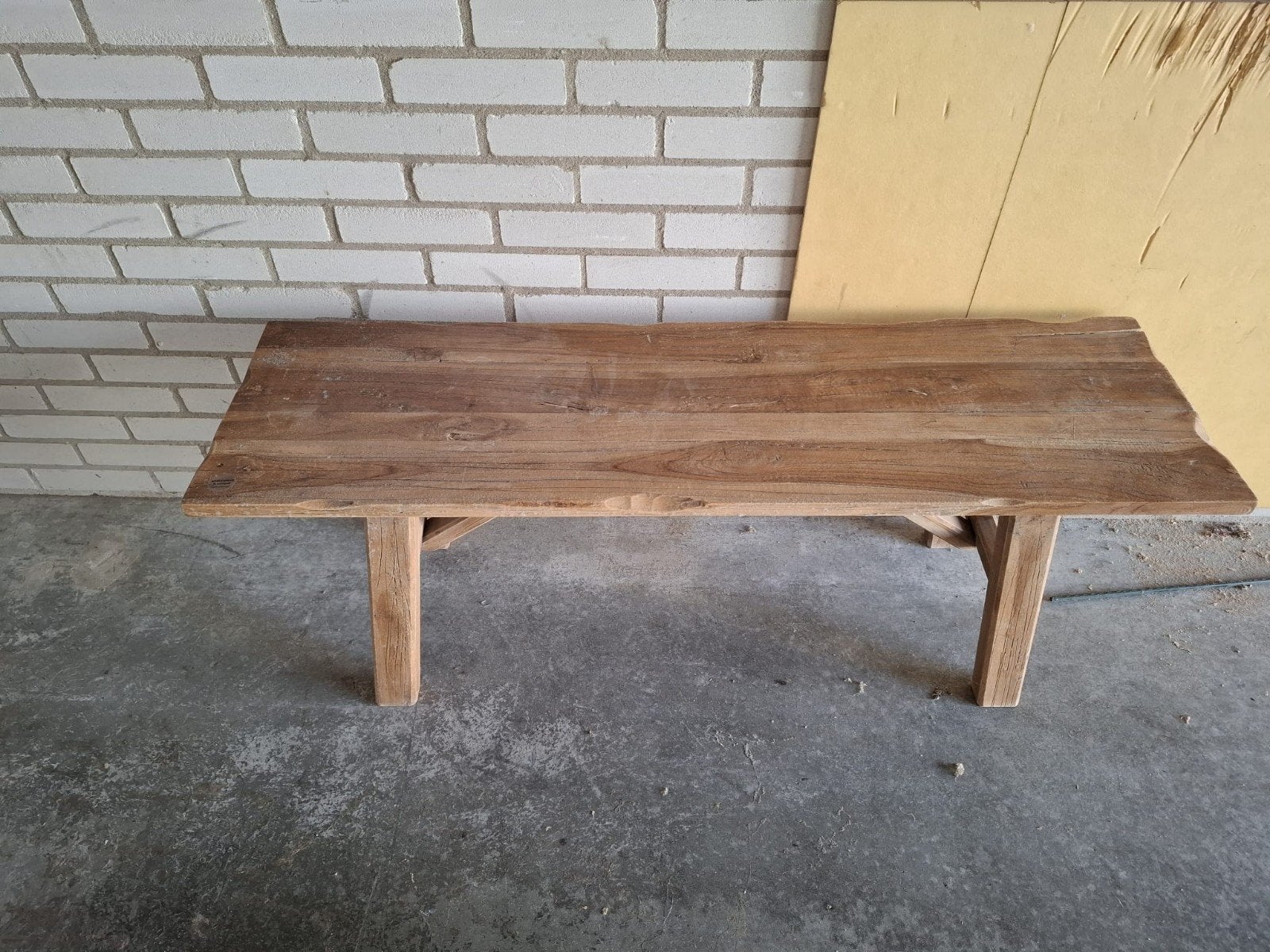 Robuuste houten bank - voor binnen, Huis en Inrichting, Ophalen, Gebruikt, 100 tot 150 cm, 150 tot 200 cm