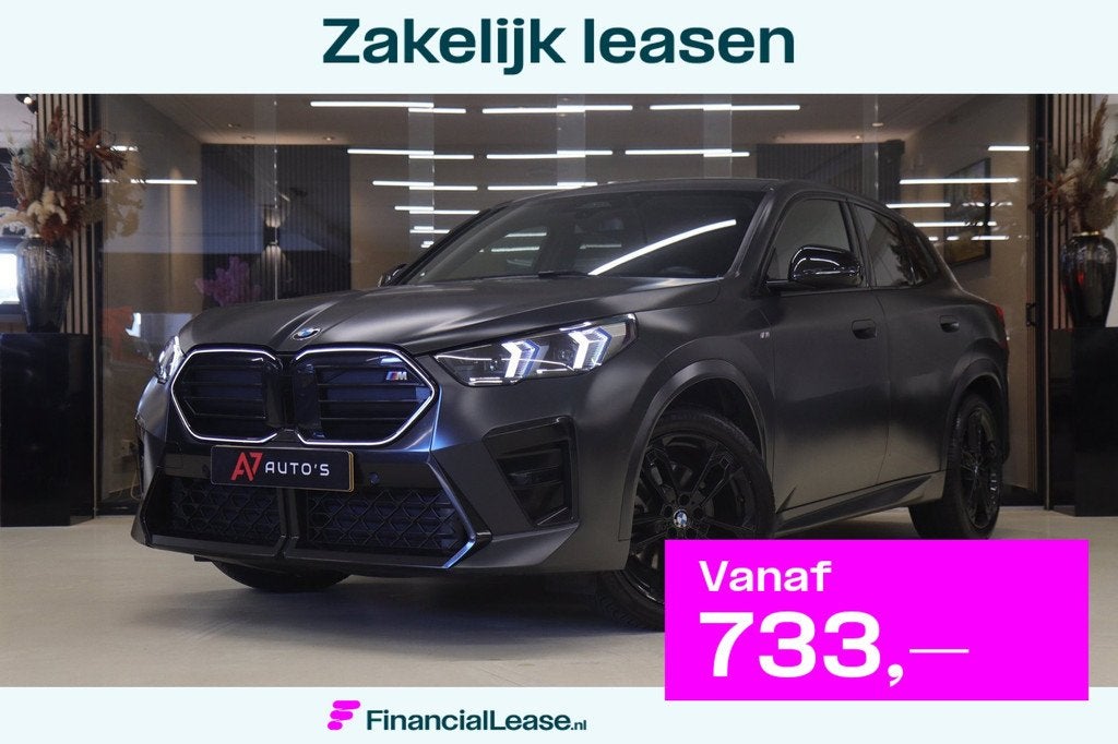 BMW X2 SDrive20i LEER/HUD/STOELV/CARPLAY/BLINDSPOT/360CAM/VO, Euro 6, Leder en Stof, 1545 kg, Bedrijf