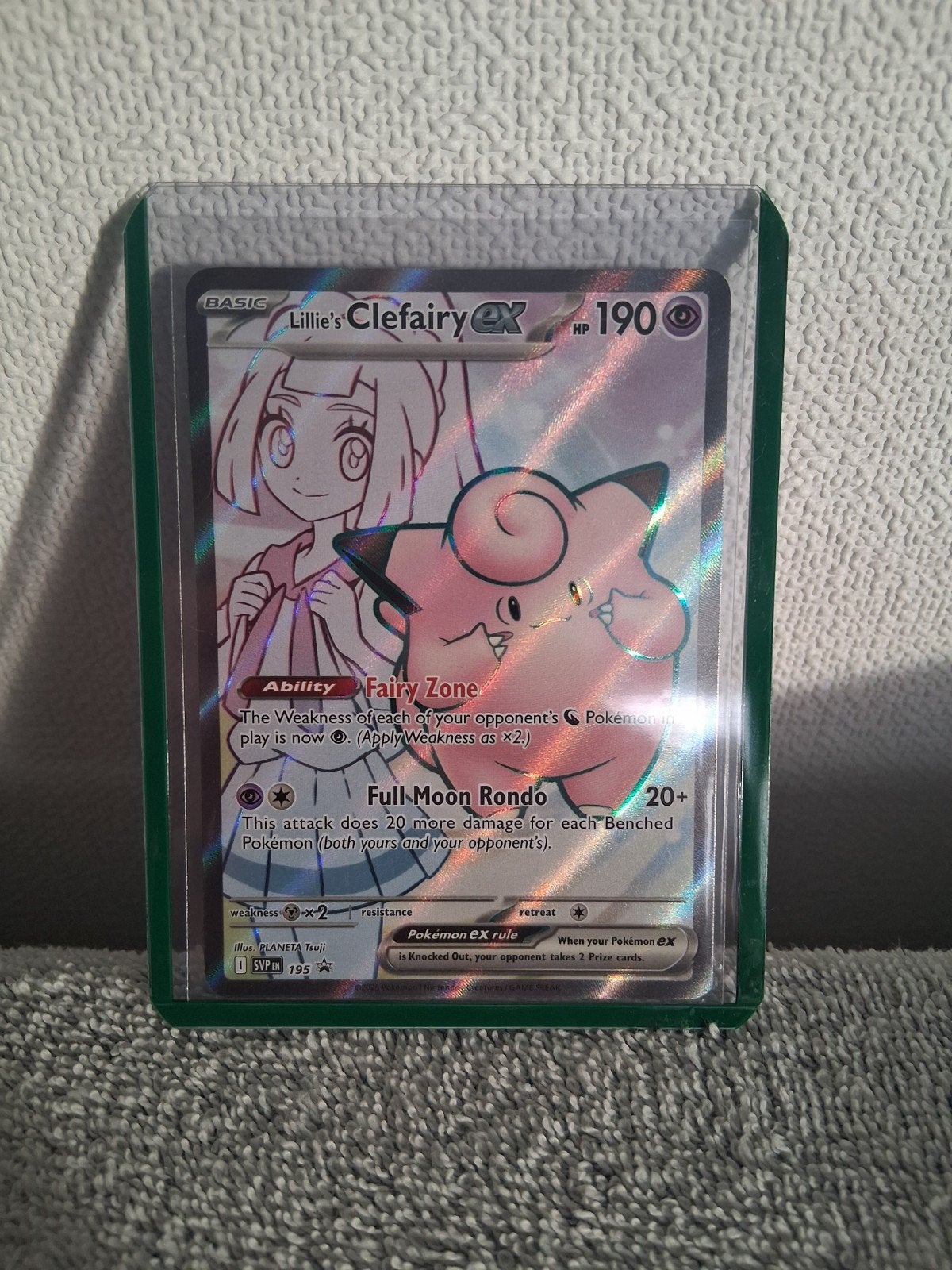 Lillie's Clefairy EX 190 HP Pokémon kaart, Hobby en Vrije tijd, Ophalen of Verzenden, Zo goed als nieuw, Losse kaart, Foil