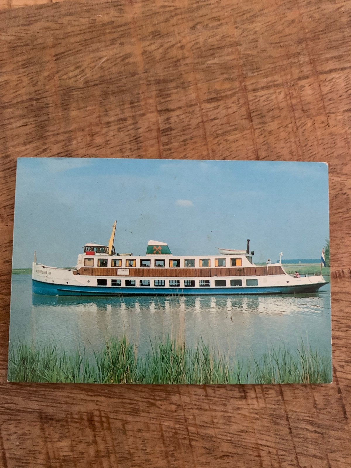Vintage reclame kaartje plezierboot, Ophalen of Verzenden, Zo goed als nieuw, Kaart, Foto of Prent