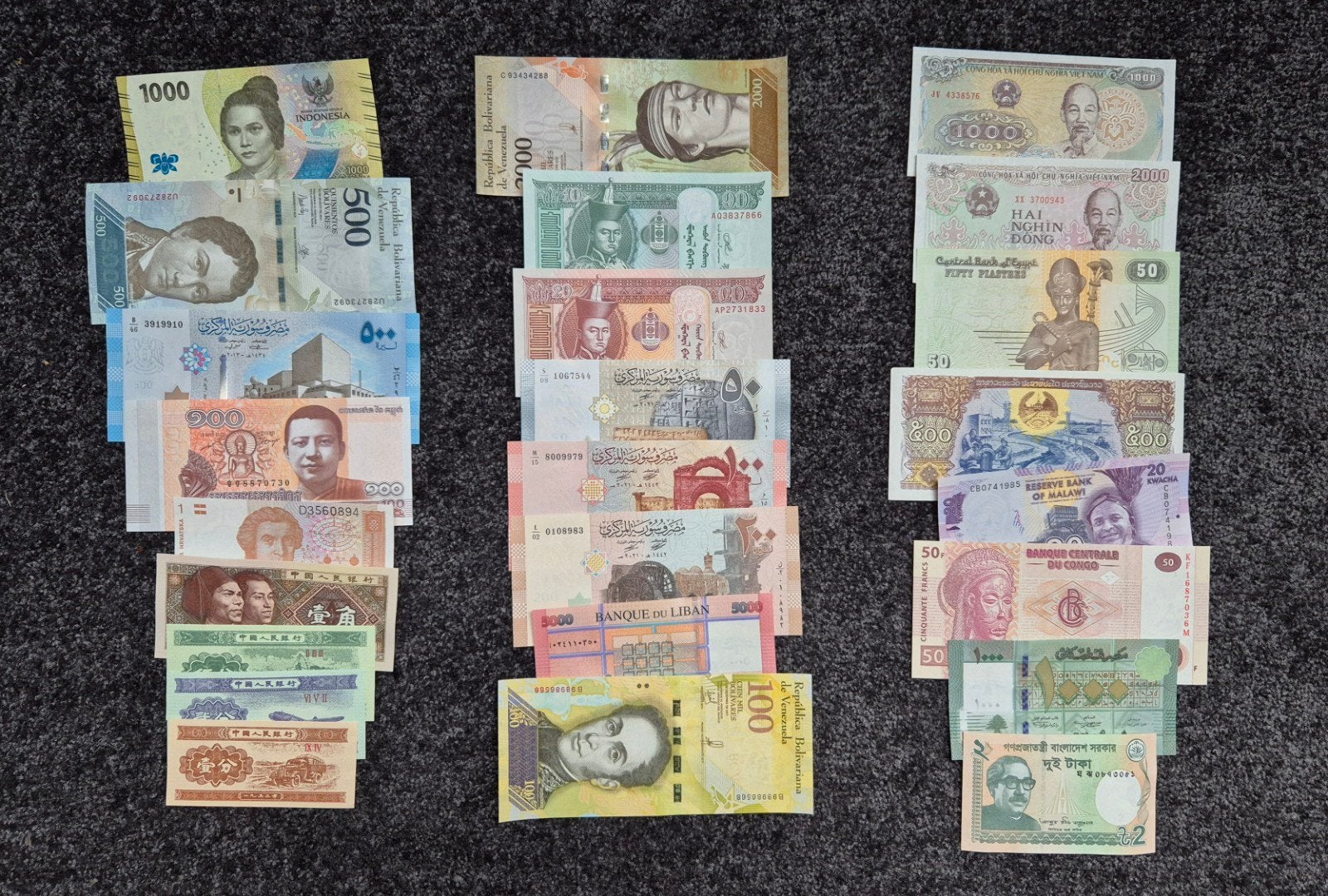 Verzameling 25 verschillende bankbiljetten, Ophalen of Verzenden, Buitenland, Bankbiljetten