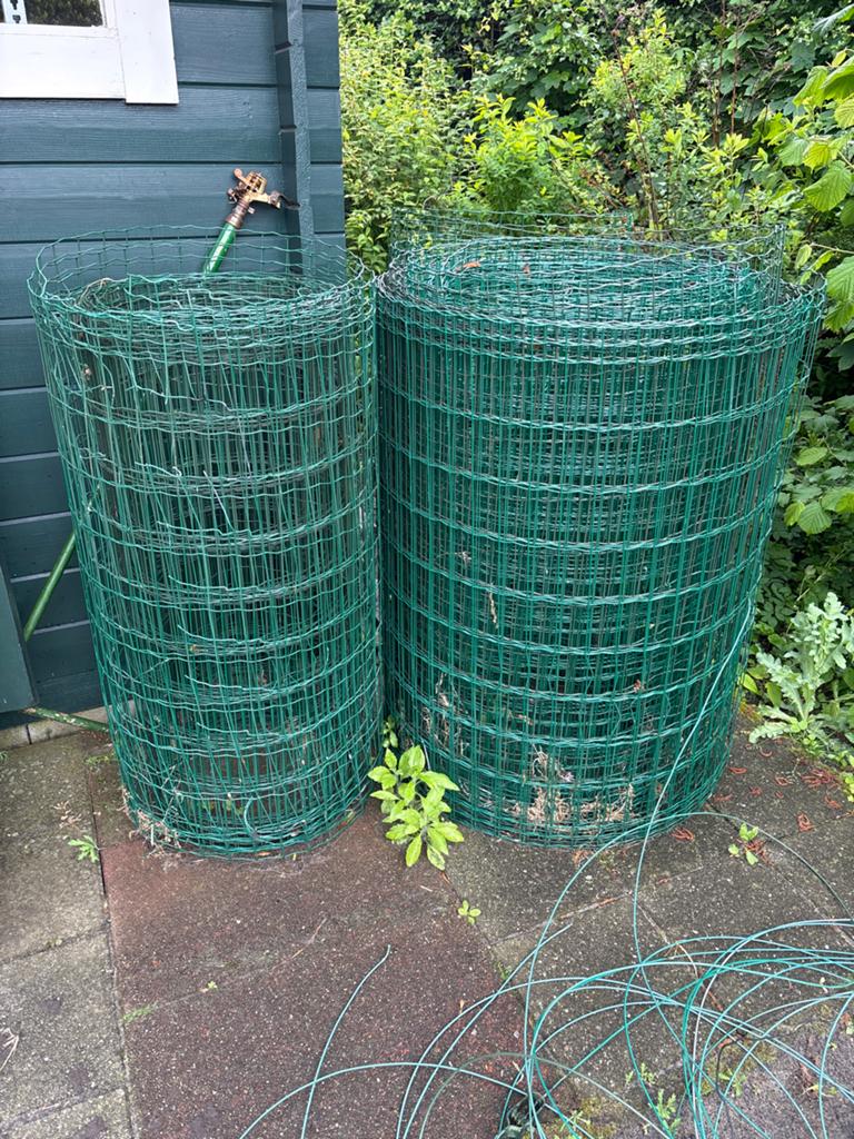Groen gaas voor tuin of omheining., Tuin en Terras, Gaas en Draad, Ophalen, Gebruikt, 20 meter of meer, Gaas