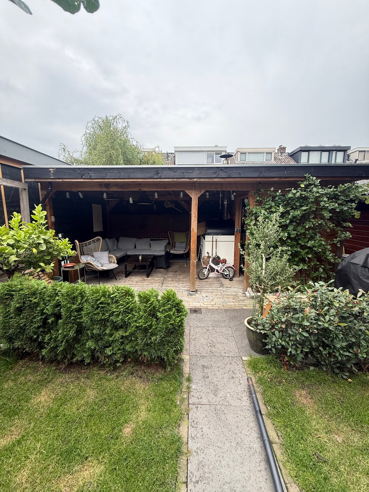 Douglas overkapping met 2 zijwanden +/- 6x3, Ophalen, Gebruikt, Overige typen