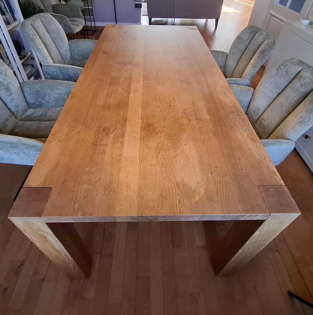 Massief eiken eettafel 1.90 x 0.90, Huis en Inrichting, Tafels | Eettafels, Ophalen
