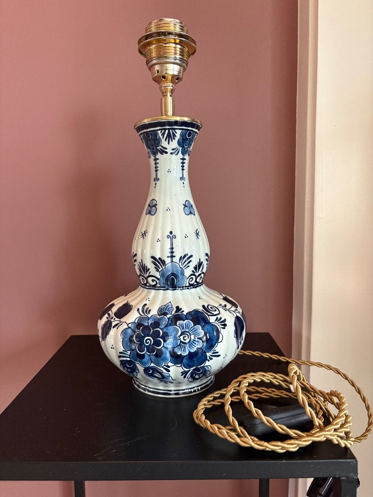 Delft blauwe tafellamp 35 cm hoog, Huis en Inrichting, Blauw, Keramiek, Nieuw, 35 cm