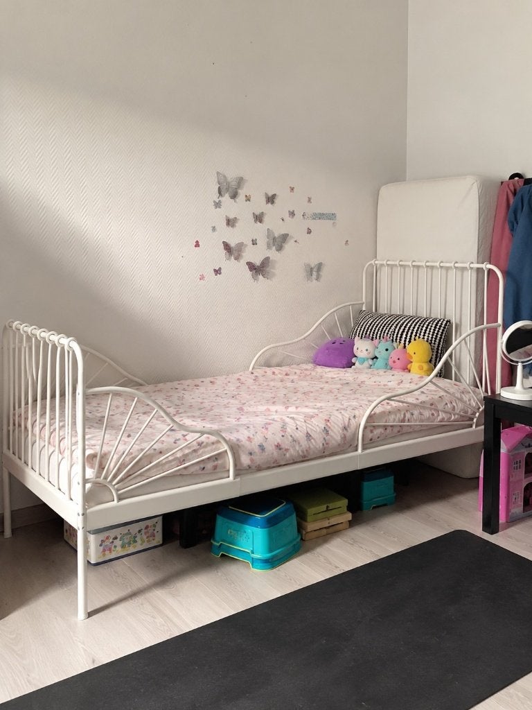 Meegroeibed wit ijzer Ikea Minnen, Kinderen en Baby's, Ophalen, Gebruikt, 70 tot 85 cm, 140 tot 160 cm