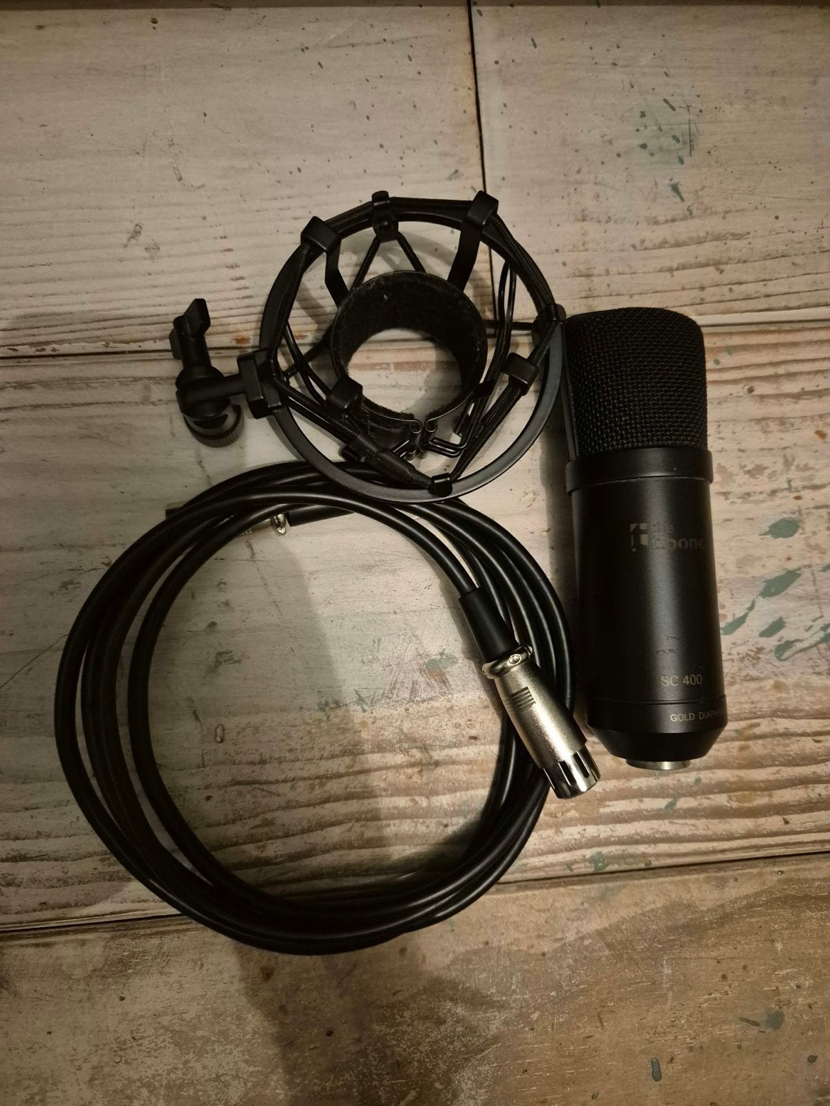 T.bone SC 400 Condensatormicrofoon met Shockmount en kabel, Muziek en Instrumenten, Ophalen of Verzenden, Zo goed als nieuw, Studiomicrofoon