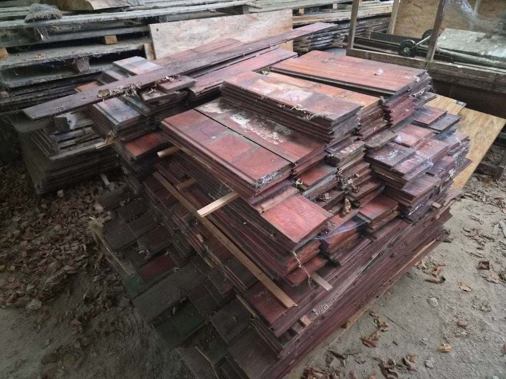 Restpartij Padoek planchetten shorts, Doe-het-zelf en Verbouw, Ophalen, Gebruikt, Minder dan 25 mm, Plank