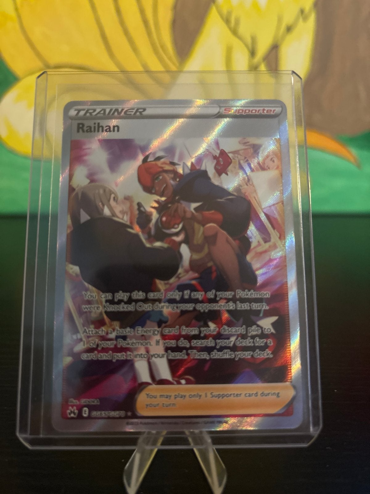 Crown Zenith Raihan Full Art Trainer Kaart (Pokémon TCG), Ophalen of Verzenden, Zo goed als nieuw, Losse kaart, Foil