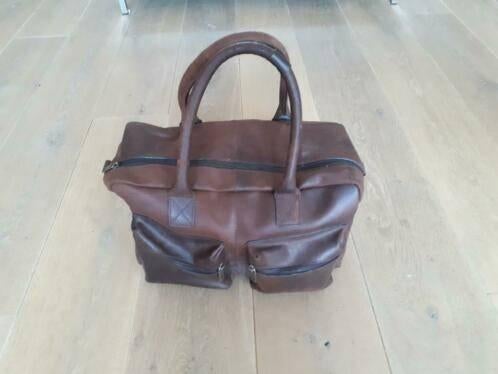 Leren tas, Sieraden, Tassen en Uiterlijk, Tassen | Reistassen en Weekendtassen, 40 tot 60 cm, 30 cm of meer, Bruin, Minder dan 35 cm